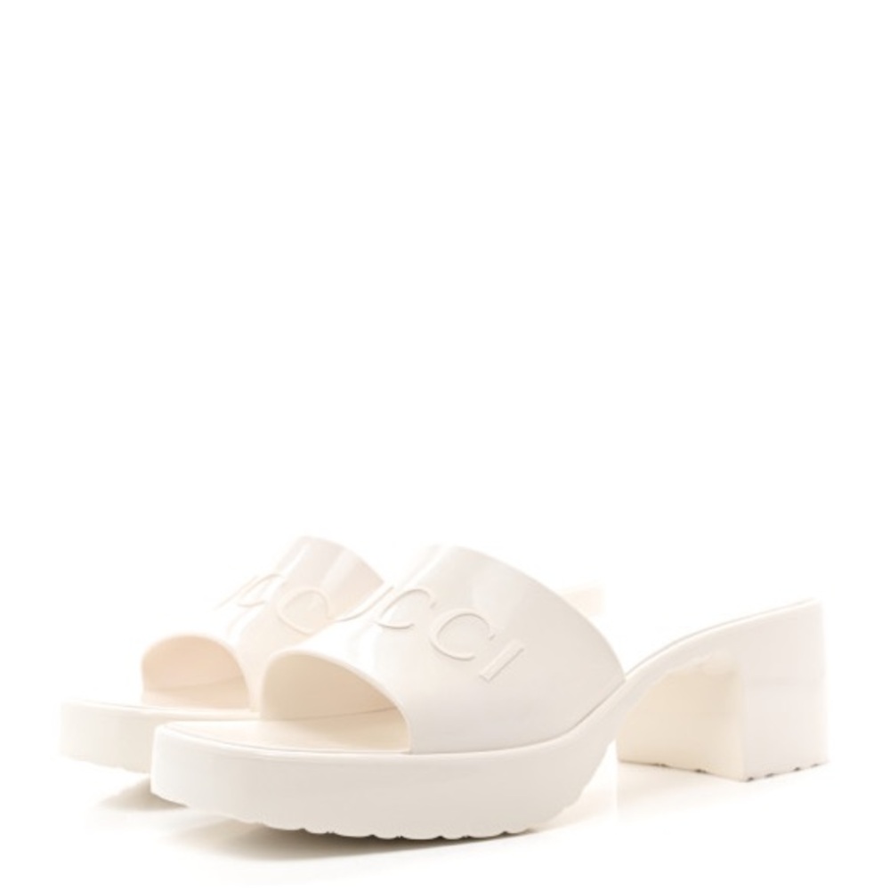 Rubber Gucci Logo Womens Platform 20/60mm Slide Sandals size 9/39
